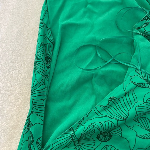 The Kooples Graphic Poppies Vibrant Green Backless Dress - Picture 11 of 16